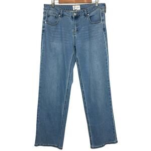 Poppy & Grace Straight Leg Jeans 30 Embroidered Heart Back Pocket Lived In Feel